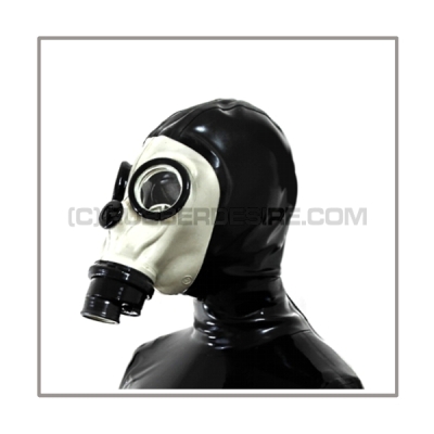 Deluxe gasmask-zipper-hood HR-F in white - model Faser